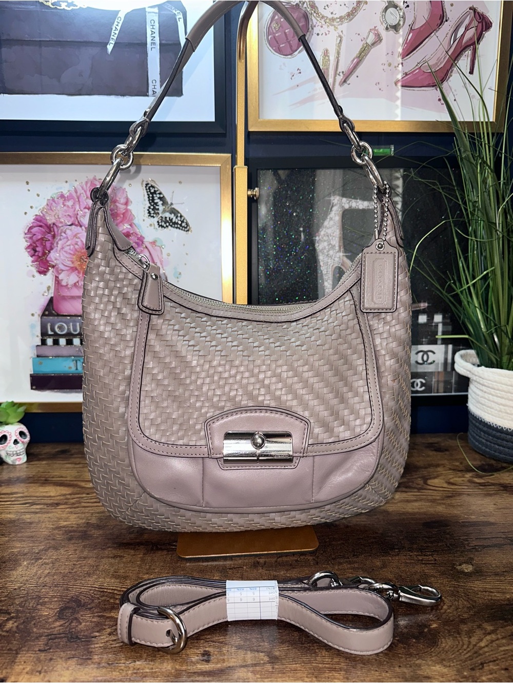 2011 Coach Kristin woven leather hobo bag